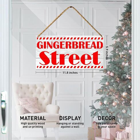 Christmas Baking Wood Sign Decor, Christmas Bakery Wall Decor for Home Kitchen Living Room Holiday Winter Decorations Farmhouse Gingerbread Man Xmas Hanging Sign Decor, Gingerbread Baking Co. in Kuwait