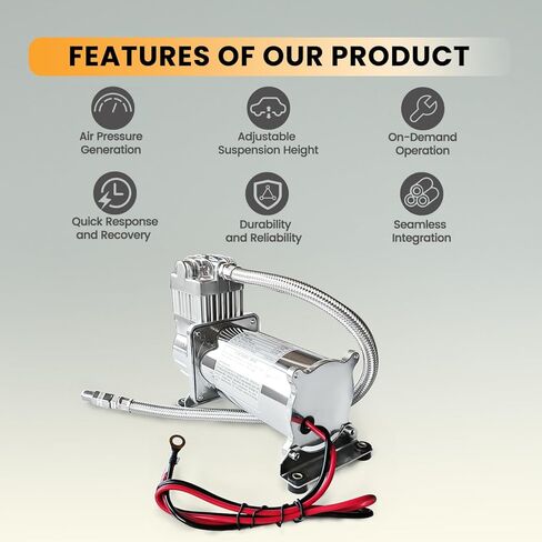 طقم ضاغط تعليق هوائي 150 رطل لكل بوصة مربعة من MILLISEC لبوق السيارة، تعليق ركوب الهواء، أدوات الهواء/إطارات المركبات، إطارات الدراجات النارية، ضاغط هواء سريع التوصيل 1/4 بوصة NPT (P/N10003) in Kuwait