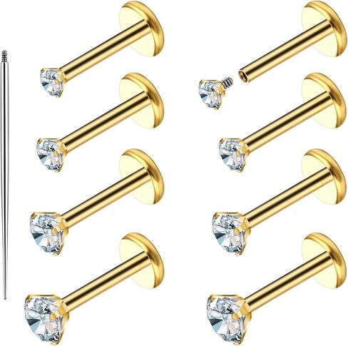18G Labret Jewelry مترابطة داخليا Labret ميدوسا الشفاه خواتم الفولاذ المقاوم للصدأ حلقات الأنف ترصيع الزنمة أقراط ميدوسا ثقب المجوهرات للنساء الرجال in Kuwait