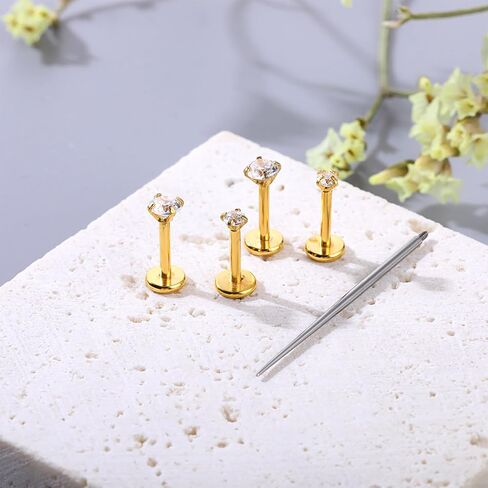 18G Labret Jewelry مترابطة داخليا Labret ميدوسا الشفاه خواتم الفولاذ المقاوم للصدأ حلقات الأنف ترصيع الزنمة أقراط ميدوسا ثقب المجوهرات للنساء الرجال in Kuwait
