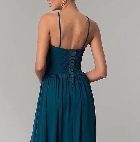 Halter Chiffon Bridesmaid Dresses for Women Knee Length Homecoming Dresses for Teens Pleated Wedding Guest Dresses ACE04 in Saudi Arabia