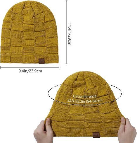 BASSDASH Winter Slouchy Beanies Thick Fleece Lined Skull Cap for Men Women Warm Knitting Hat in Saudi Arabia