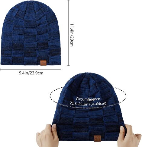 BASSDASH Winter Slouchy Beanies Thick Fleece Lined Skull Cap for Men Women Warm Knitting Hat in Saudi Arabia