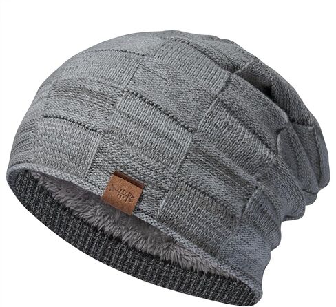 BASSDASH Winter Slouchy Beanies Thick Fleece Lined Skull Cap for Men Women Warm Knitting Hat in Kuwait