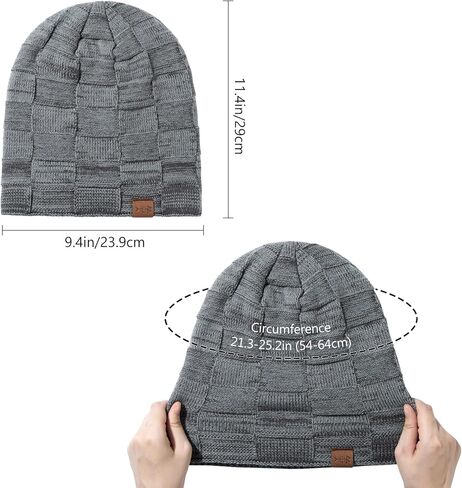 BASSDASH Winter Slouchy Beanies Thick Fleece Lined Skull Cap for Men Women Warm Knitting Hat in Kuwait