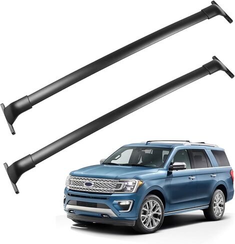 قضبان متقاطعة لرف السقف 220 رطل متوافقة مع Ford Explorer 2016 2017 2018 2019، جميع ملحقات القضبان المتقاطعة المصنوعة من الألومنيوم مناسبة لقضبان السقف على السطح وسلة البضائع وحقيبة الأمتعة ودراجة الكاياك in Kuwait