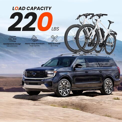 قضبان متقاطعة لرف السقف 220 رطل متوافقة مع Ford Explorer 2016 2017 2018 2019، جميع ملحقات القضبان المتقاطعة المصنوعة من الألومنيوم مناسبة لقضبان السقف على السطح وسلة البضائع وحقيبة الأمتعة ودراجة الكاياك in Kuwait