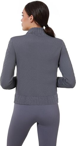 Women's Cardigan Jackets Cropped Lightweight Fall Open Front, Long Sleeve Knit Zip Up Sportswear Slim Fit Workout Tops in Kuwait