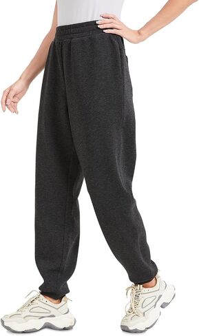 Womens Fleece Lined Sweatpants High Waisted Casual Baggy Sweatpants with Pockets Winter Thermal Jogger Pants in Saudi Arabia