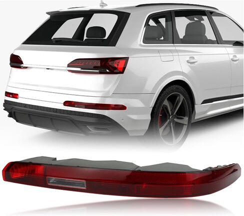Rear Bumper Brake Tail Light Kit Compatible with Audi Q7 SUV 2016-2023 Right Passenger Side Lower Rear Tail Fog Lamp Replace (Right Passenger Side) in Kuwait