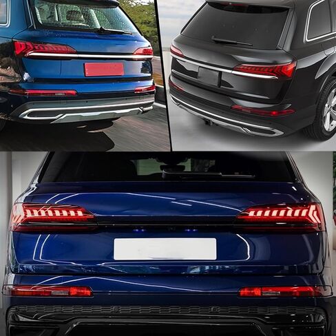 Rear Bumper Brake Tail Light Kit Compatible with Audi Q7 SUV 2016-2023 Right Passenger Side Lower Rear Tail Fog Lamp Replace (Right Passenger Side) in Kuwait