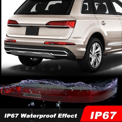 Rear Bumper Brake Tail Light Kit Compatible with Audi Q7 SUV 2016-2023 Right Passenger Side Lower Rear Tail Fog Lamp Replace (Right Passenger Side) in Kuwait