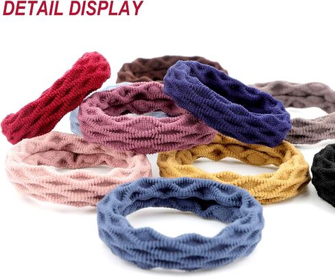 WILLBOND 60 Pieces Seamless Hair Ties, Cotton No Crease Hair Band for Women,girl,thick Heavy and Curly Hair,lightweight Highly Elastic,4 Styles (Mixed Color) in Saudi Arabia