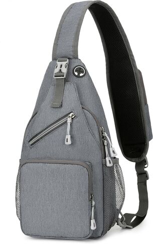 Sling Bag Sling Backpack Small Multipurpose Crossbody Shoulder Bag Daypack with Strap Phone Pouch for Hiking Travel (Gray) in Saudi Arabia