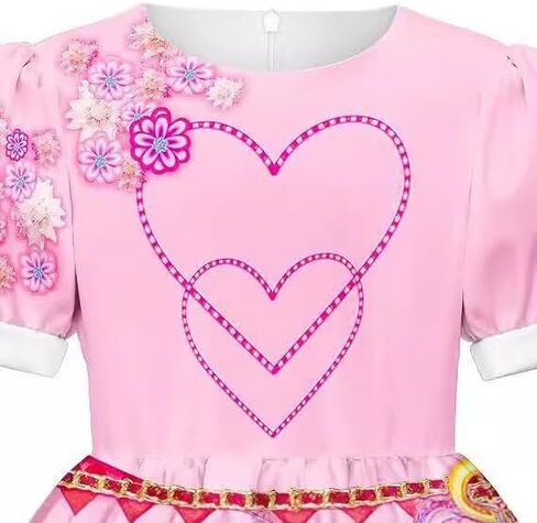 زي الفتيات الأحمر الفاخر للفتيات الأصغر سنًا من القلوب الحمراء بأكمام قصيرة فستان وردي لحفلات الهالوين التنكرية in Kuwait