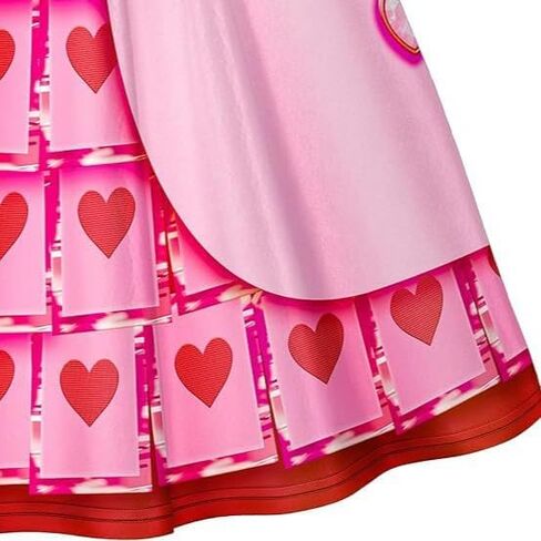 زي الفتيات الأحمر الفاخر للفتيات الأصغر سنًا من القلوب الحمراء بأكمام قصيرة فستان وردي لحفلات الهالوين التنكرية in Kuwait