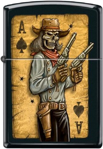 Zippo Lighter- Heart Skull Couple Black Matte Windproof Lighter #Z5219 in Saudi Arabia