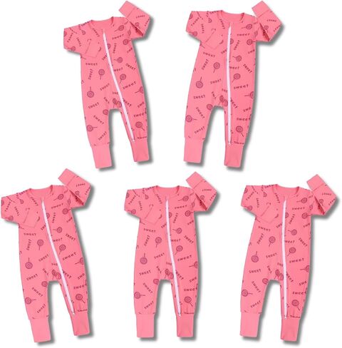 Cotton Bodysuits and Sleepers, Baby Bodysuit, Cotton Sleepers - Pack of 5 in Saudi Arabia