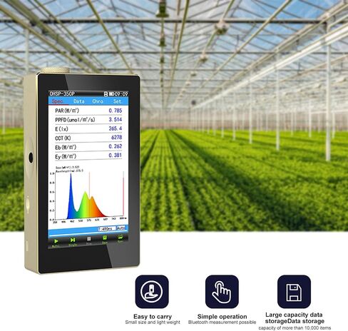 Spectrometer PPFD Meter PAR Quantum Meter with Wireless Remote Measurement-LED Grow Lights Full Spectrum for Precision Color Control & Interpretation-Ideal for Home, Engineering Lab & Industrial Use in Saudi Arabia