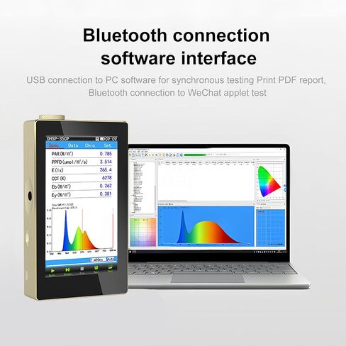 Spectrometer PPFD Meter PAR Quantum Meter with Wireless Remote Measurement-LED Grow Lights Full Spectrum for Precision Color Control & Interpretation-Ideal for Home, Engineering Lab & Industrial Use in Saudi Arabia