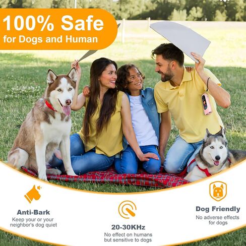 Dog Bark Deterrent Devices, Anti Barking Device for Dogs Barking Silencer Dog Whistle Up to 50ft Stops Bad Behavior Dog Training Tool, 3 Modes & LED Light Ultrasonic Dog Trainer Indoor Outdoor in Saudi Arabia