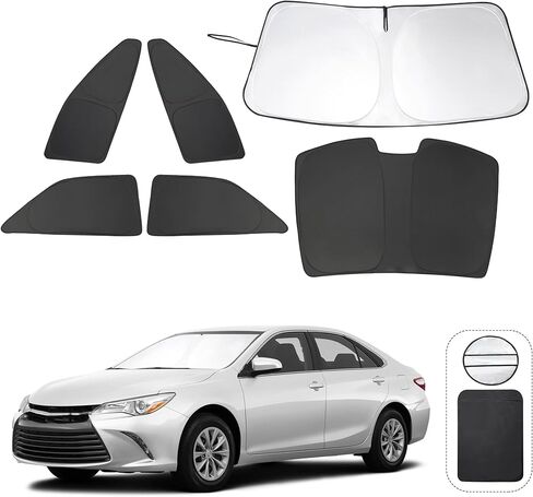 6 قطع YYCKE ظلال نافذة لكامري 2012-2017 لملحقات تويوتا جانبية كاملة للزجاج الأمامي وظل الشمس والأشعة فوق البنفسجية وحماية الخصوصية للتخييم والقيلولة والاسترخاء in Kuwait