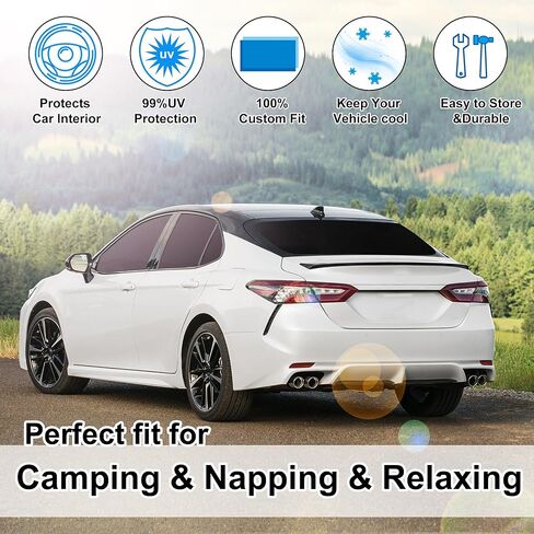 6 قطع YYCKE ظلال نافذة لكامري 2012-2017 لملحقات تويوتا جانبية كاملة للزجاج الأمامي وظل الشمس والأشعة فوق البنفسجية وحماية الخصوصية للتخييم والقيلولة والاسترخاء in Kuwait