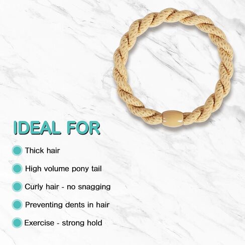 12 pcs Assorted Elastic Hair Ties, No-Metal Gentle Secure Hold Ponytail Holders, No Damage or Snagging Braided Hair Bands, Perfect for Girls and Women with Thick or Curly Hair (Multicolor 17) in Saudi Arabia