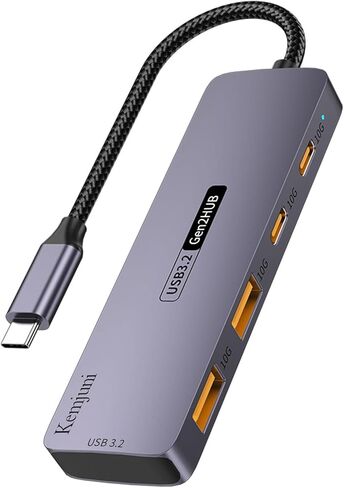 10Gbps USB C hub with 100W PD Charging USB C to USB C/A Adapter, USB3.2 GEN2 Speed USB/USB C Distributor with 1*USBA (10G) 3*USB C (10G). 4-Port USB C Adapter (Data Transfer only, no Display Support) in Saudi Arabia