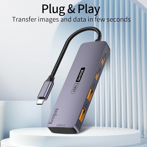 10Gbps USB C hub with 100W PD Charging USB C to USB C/A Adapter, USB3.2 GEN2 Speed USB/USB C Distributor with 1*USBA (10G) 3*USB C (10G). 4-Port USB C Adapter (Data Transfer only, no Display Support) in Saudi Arabia