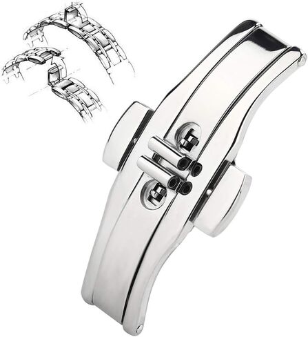 Fashional Metal Butterfly-Shape Deployment Buckle - Automatic Double Click Clasp Strap for Watch Band(01) in Saudi Arabia