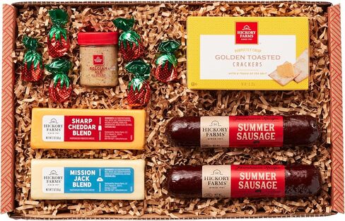 Hickory Farms Farmhouse Sausage & Cheese Medium Gift Box | Gourmet Food Gift Basket, Perfect For Family, Birthday, Sympathy, Congratulations Gifts, Retirement, Thinking of You, Business Gifts in Saudi Arabia