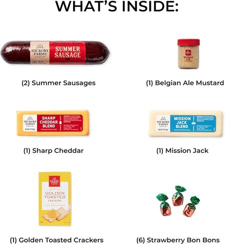 Hickory Farms Farmhouse Sausage & Cheese Medium Gift Box | Gourmet Food Gift Basket, Perfect For Family, Birthday, Sympathy, Congratulations Gifts, Retirement, Thinking of You, Business Gifts in Saudi Arabia