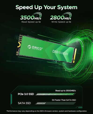 ORICIO 256GB M.2 NVMe SSD، PCIe Gen3x4 2280 SSD - ما يصل إلى 2400 ميجابايت/ثانية، محرك أقراص الحالة الصلبة الداخلي مع TLC NAND Flash، متوافق مع الكمبيوتر المحمول Raspberry Pi 5 Desktop - D10 in Kuwait