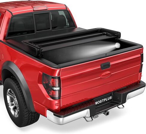 MOSTPLUS Fiberglass Tri Fold Hard Truck Bed Tonneau Cover Compatible with 1982-2011 Ford Ranger Long Bed On Top (6 FT Feed Bed) 4 Fold Aluminum Bed in Saudi Arabia