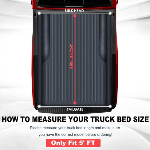 MOSTPLUS Fiberglass Tri Fold Hard Truck Bed Tonneau Cover Compatible with 1982-2011 Ford Ranger Long Bed On Top (6 FT Feed Bed) 4 Fold Aluminum Bed in Saudi Arabia