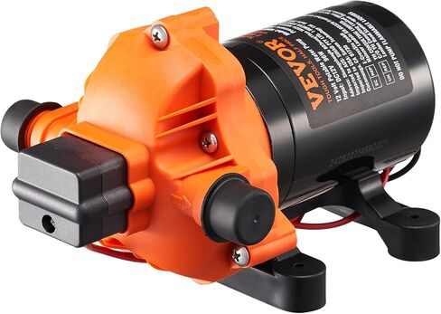 VEVOR Water Diaphragm Pump, 12V DC, 5.5 GPM Flow, 70 PSI Rated Pressure (40-100 PSI Adjustable), 1/2" MNPT Self Priming Sprayer Pump with Pressure Switch for Car Washing, Agricultural Irrigation in Saudi Arabia