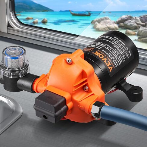 VEVOR Water Diaphragm Pump, 12V DC, 5.5 GPM Flow, 70 PSI Rated Pressure (40-100 PSI Adjustable), 1/2" MNPT Self Priming Sprayer Pump with Pressure Switch for Car Washing, Agricultural Irrigation in Saudi Arabia