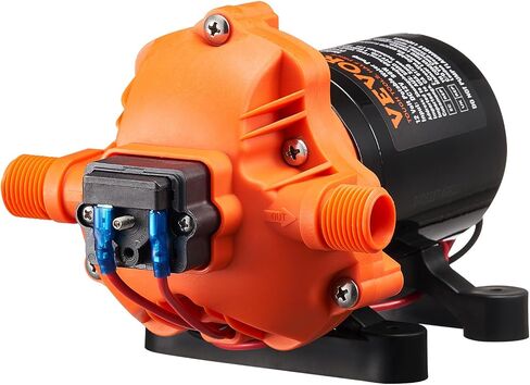 VEVOR Water Diaphragm Pump, 12V DC, 5.5 GPM Flow, 70 PSI Rated Pressure (40-100 PSI Adjustable), 1/2" MNPT Self Priming Sprayer Pump with Pressure Switch for Car Washing, Agricultural Irrigation in Saudi Arabia