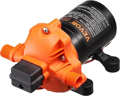 VEVOR Water Diaphragm Pump, 12V DC, 5.5 GPM Flow, 70 PSI Rated Pressure (40-100 PSI Adjustable), 1/2" MNPT Self Priming Sprayer Pump with Pressure Switch for Car Washing, Agricultural Irrigation in Saudi Arabia