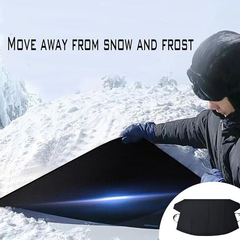 1 Pcs Black Windshield Cover for Ice Snow, Car Windshield Cover 75 Inches X42.25 Inches for Most Car, Suvs Car Snow Cover in Saudi Arabia