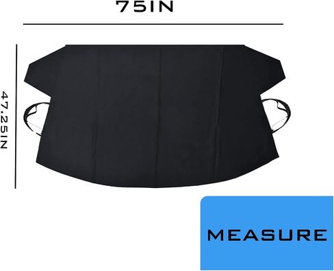 1 Pcs Black Windshield Cover for Ice Snow, Car Windshield Cover 75 Inches X42.25 Inches for Most Car, Suvs Car Snow Cover in Saudi Arabia