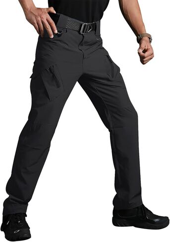 Men's Quick Dry Tactical Pants Water Resistant Cargo Pants Stretch Lightweight Outdoor Work Hiking Pants in Saudi Arabia