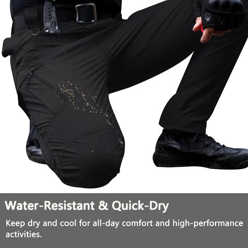 Men's Quick Dry Tactical Pants Water Resistant Cargo Pants Stretch Lightweight Outdoor Work Hiking Pants in Saudi Arabia