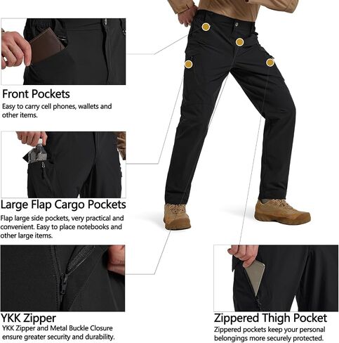 Men's Quick Dry Tactical Pants Water Resistant Cargo Pants Stretch Lightweight Outdoor Work Hiking Pants in Saudi Arabia