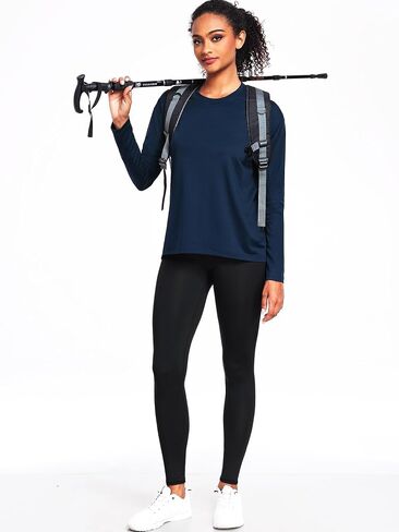 Long Sleeve Workout Tops for Women Athletic Crewneck Hiking Shirt Loose Fit Casual Tops in Saudi Arabia