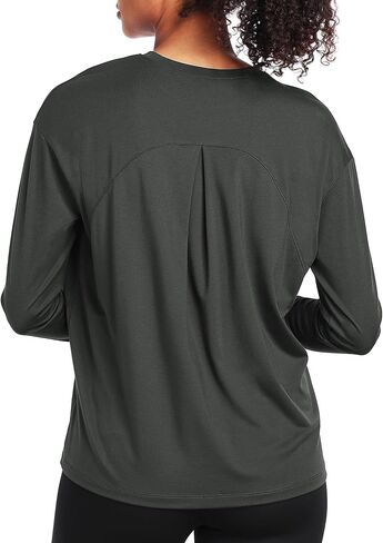 Long Sleeve Workout Tops for Women Athletic Crewneck Hiking Shirt Loose Fit Casual Tops in Kuwait