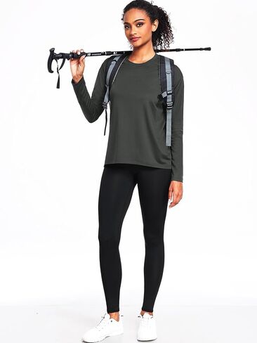 Long Sleeve Workout Tops for Women Athletic Crewneck Hiking Shirt Loose Fit Casual Tops in Kuwait