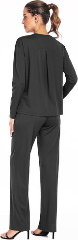 Long Sleeve Workout Tops for Women Athletic Crewneck Hiking Shirt Loose Fit Casual Tops in Kuwait