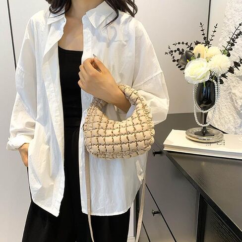 Small Quilted Bubble Bag Lightweight Puffer Handbag Soft Down Cotton Padded Shoulder Crossbody Bag in Kuwait
